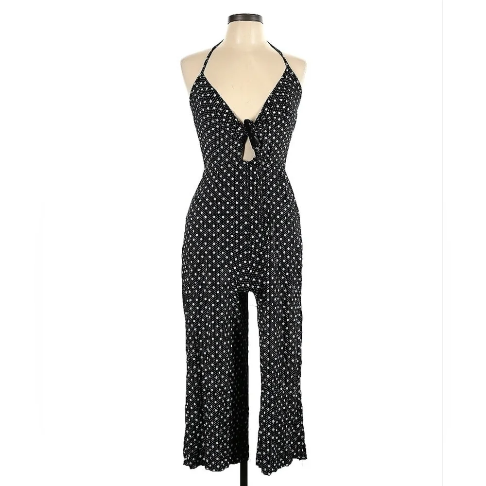 Nasty Gal Black Polka Dot Halter Jumpsuit – Size 10 – NWT - Picture 2 of 6